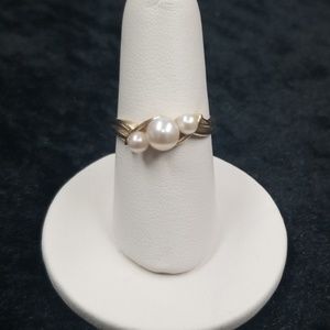 14k yellow gold pearl ring